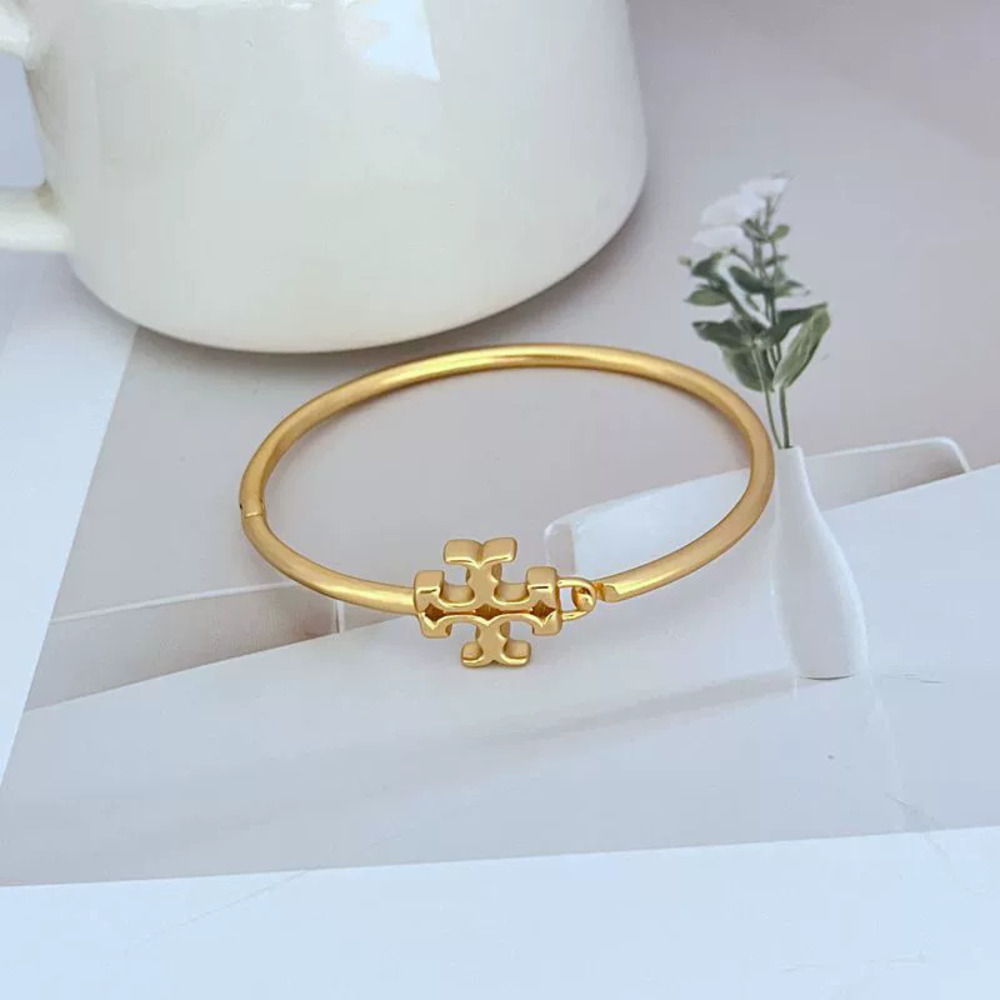 Tory Burch Matte Letter Metal Open Bangle - Picture 4 of 6